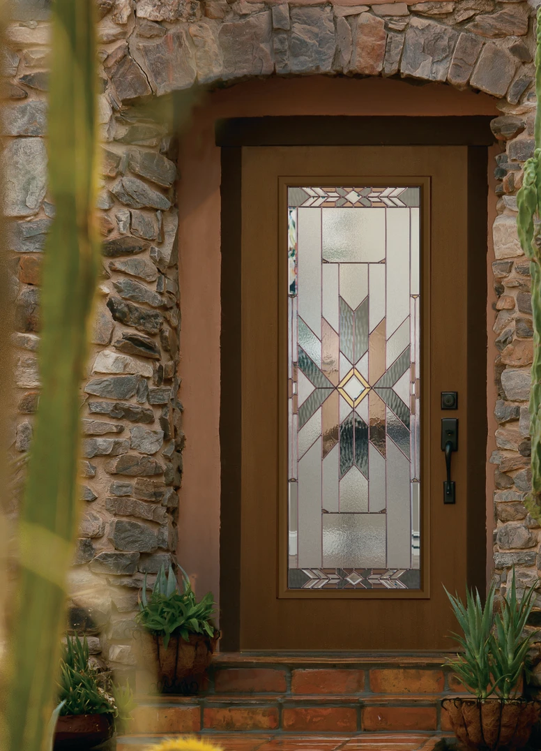 FULL LITE DOOR IN OAK GRAIN / dark OAK WITH mohave GLASS. adddison HANDLESET AND DEADBOLT IN Aged Bronze. FULL LITE DOOR IN OAK GRAIN / dark OAK WITH mohave GLASS. adddison HANDLESET AND DEADBOLT IN Aged Bronze.