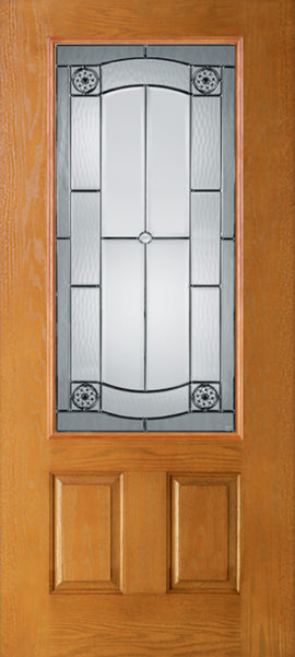 Oak Grain 2 Panel 3/4 Lite with Elan glass