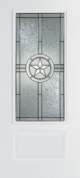 Smooth White 1 Panel 3/4 Lite with Radiant Star glass
